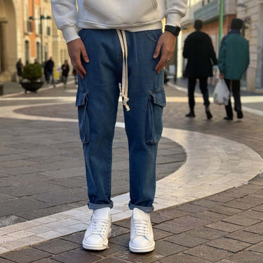 Jeans cargo blu regular fit - FLAG STORE